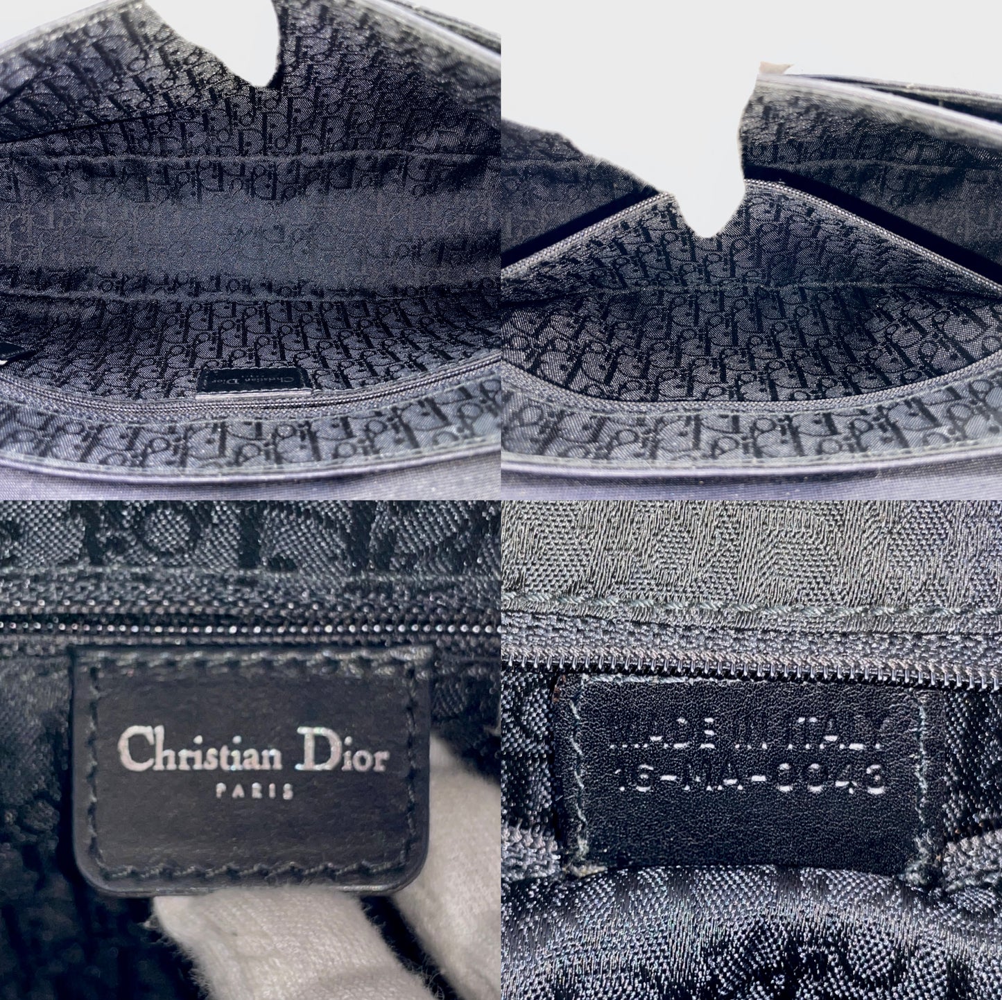 CHRISTIAN DIOR ｽﾄﾘｰﾄﾁｯｸ ﾗｲﾝｽﾄｰﾝﾁｪｰﾝ 2Wayﾊﾝﾄﾞﾊﾞｯｸﾞ