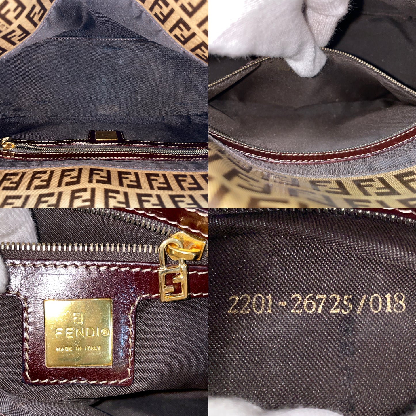 FENDI Zucchino Round Mouth Mamma Bucket Shoulder Bag