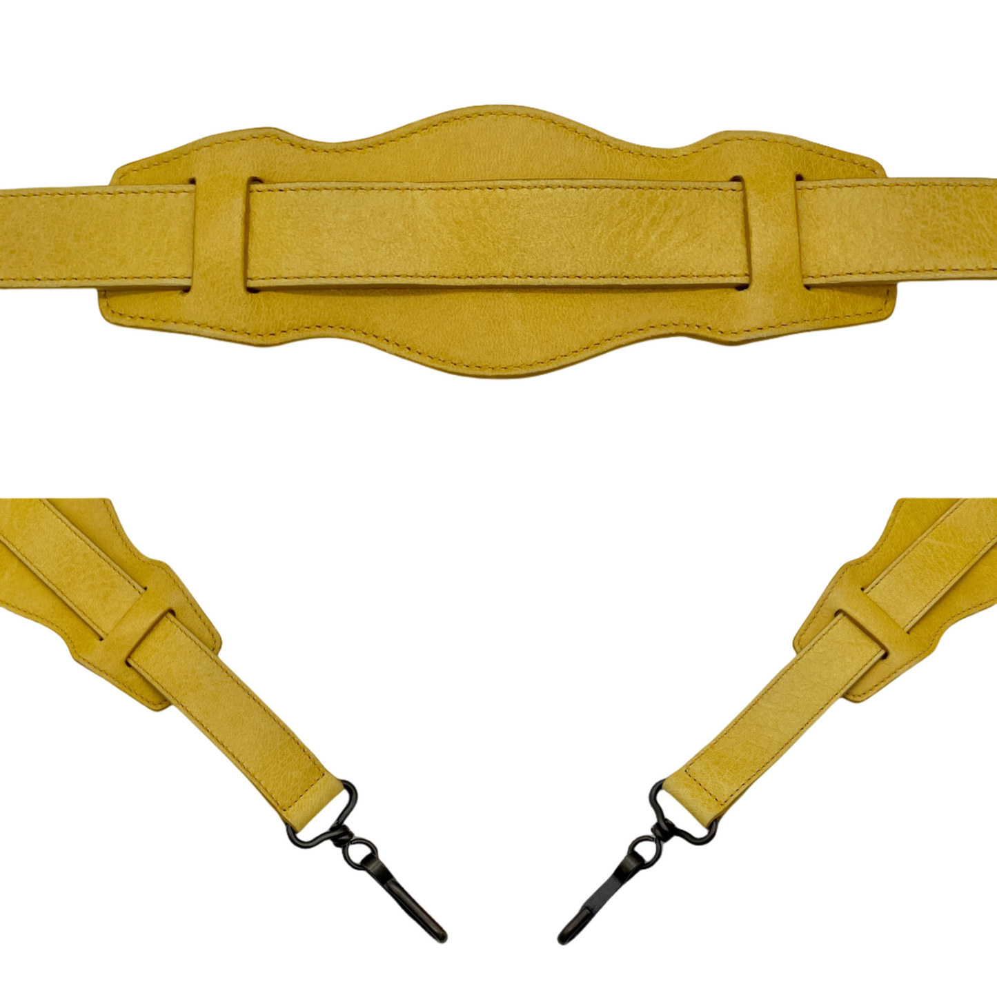 RARE☆☆☆☆Balenciaga Punching Leather Le City First 2Way Hand Bag with Strap Yellow &amp; Brass Hardware