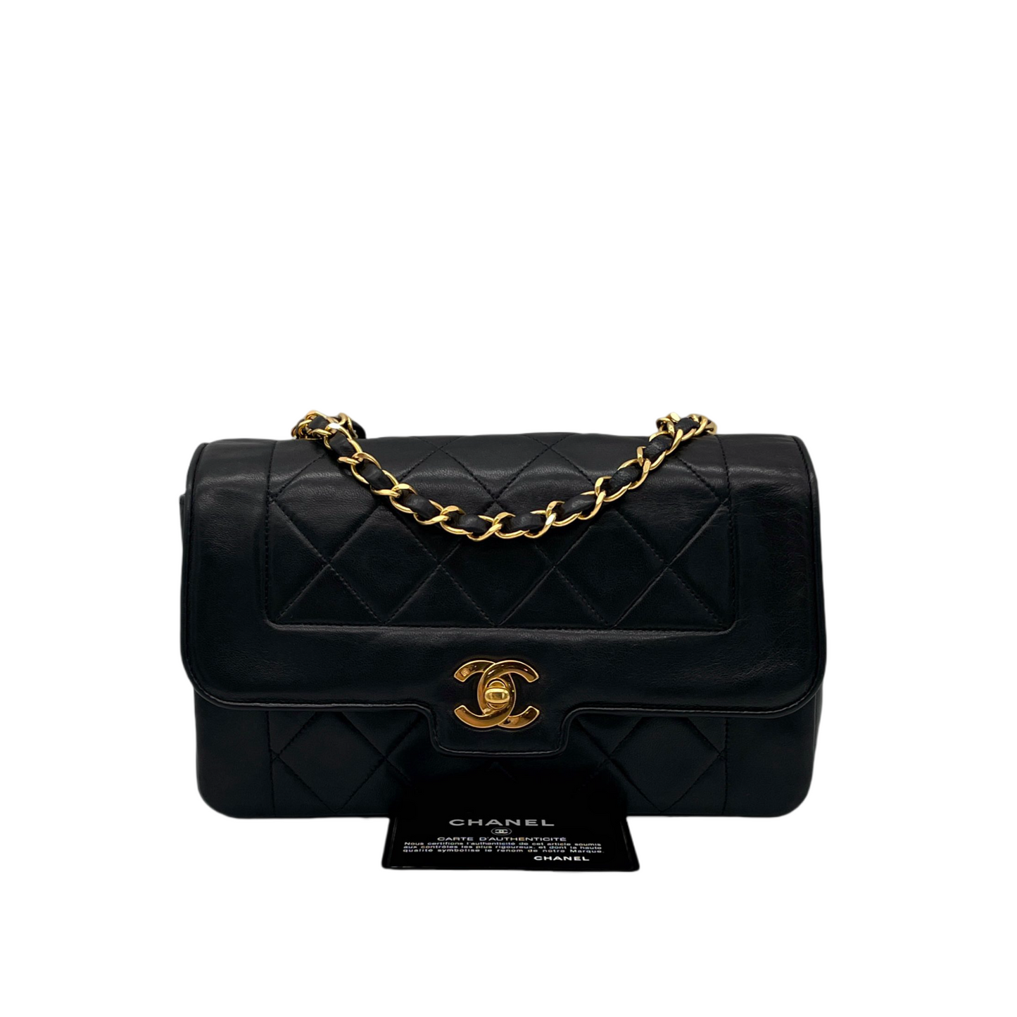 CHANEL Matelasse Diana Ramskin Chain Shoulder Single Flap Bag