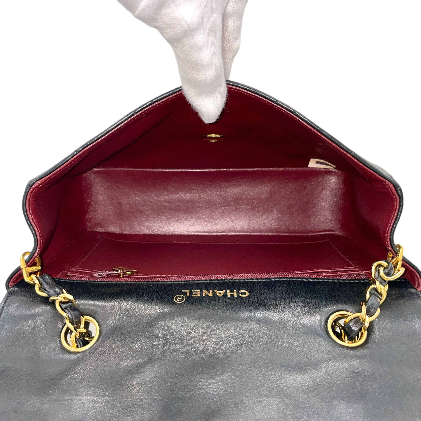 CHANEL Matelasse Diana Ramskin Chain Shoulder Single Flap Bag