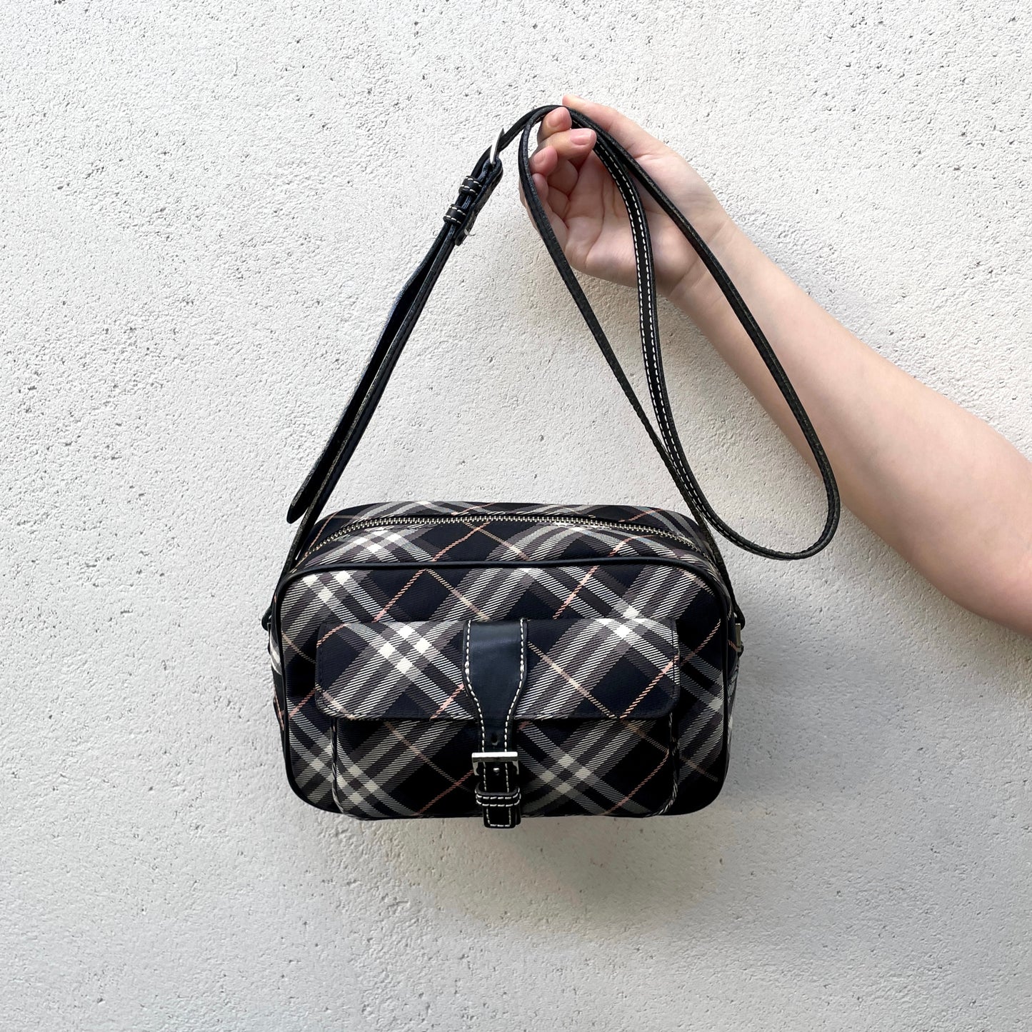 BURBERRY Checkered Pocket Shoulder Bag