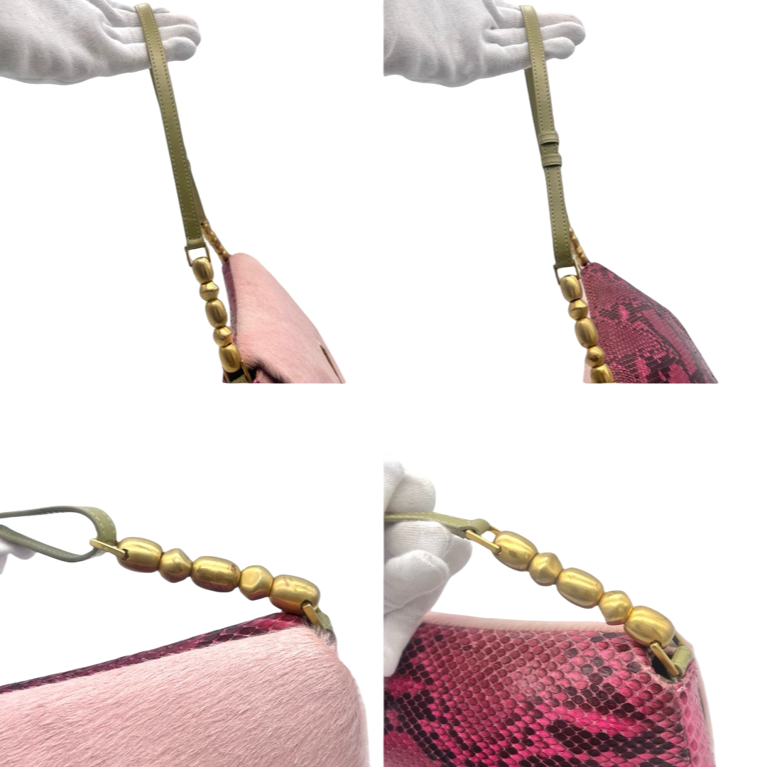 RARE☆☆☆☆CHRISTIAN DIOR Maris Pearl Python Harako Shoulder Bag