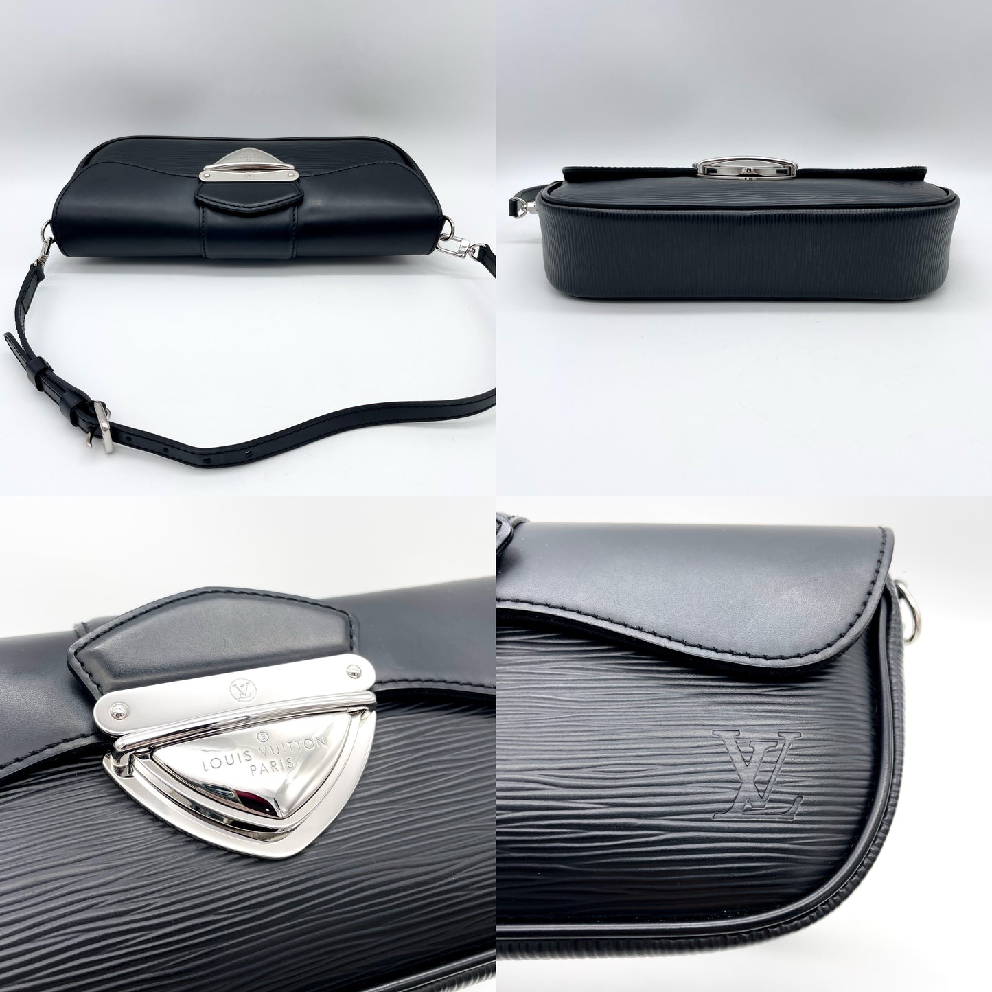 RARE☆LOUIS VUITTON Epi Pochette Monteige One Shoulder Bag Black SHW