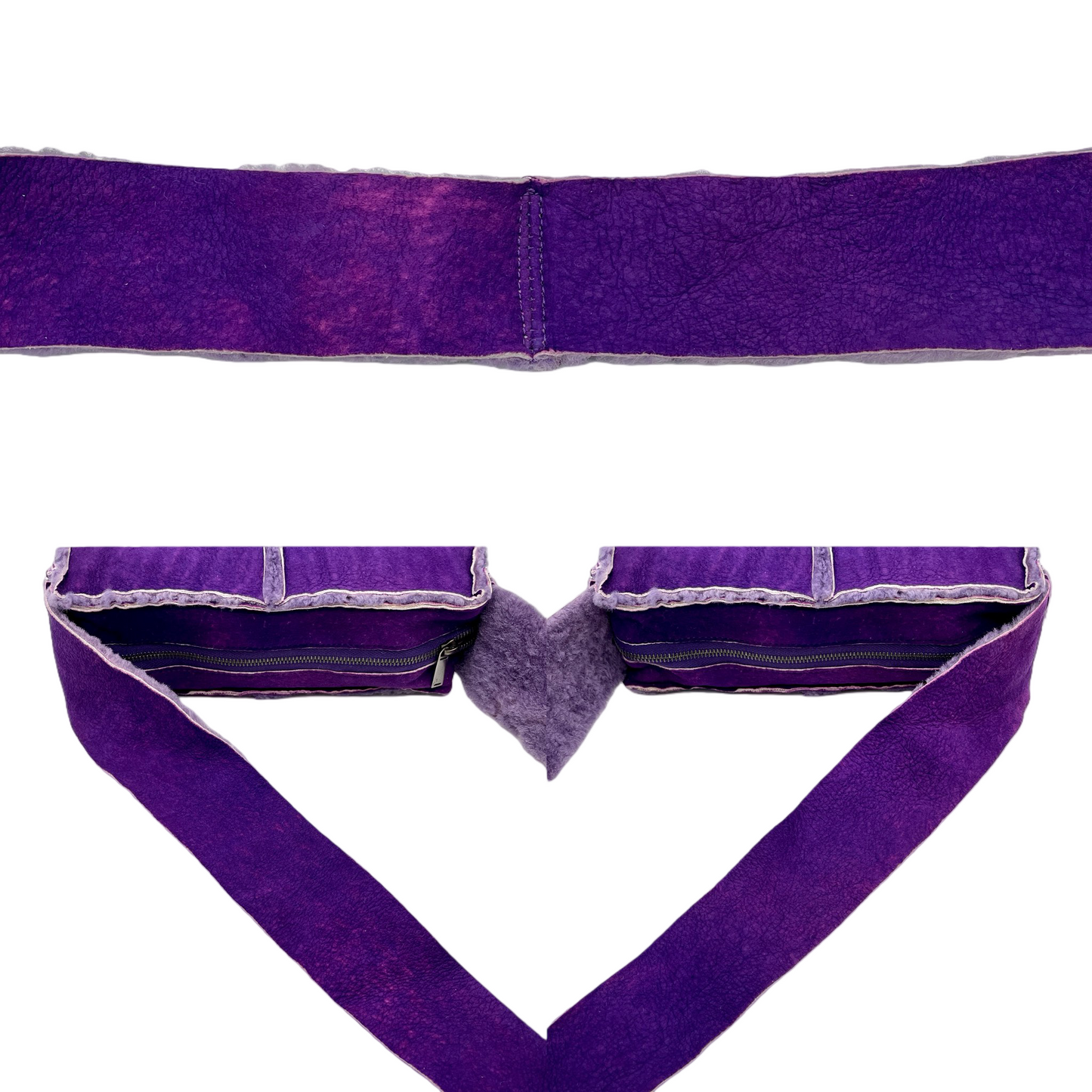 RARE☆☆☆☆CHANEL 2000 CC LOGO Shearling Chocolate Bar Shoulder Bag Purple & Silver