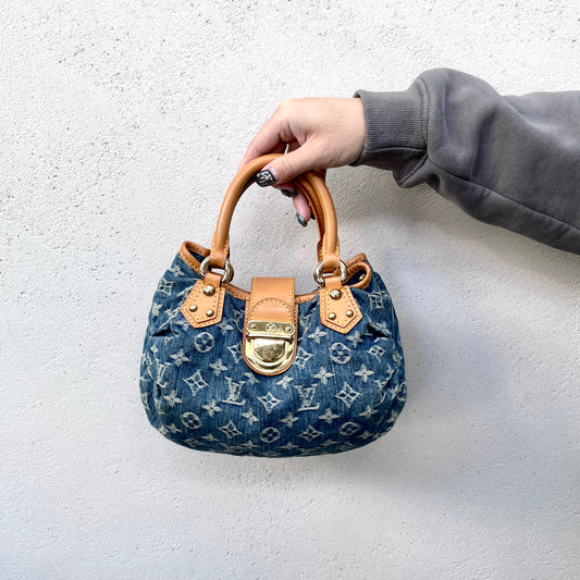 RARE☆☆☆LOUIS VUITTON Monogram Denim Pretty Handbag M95020