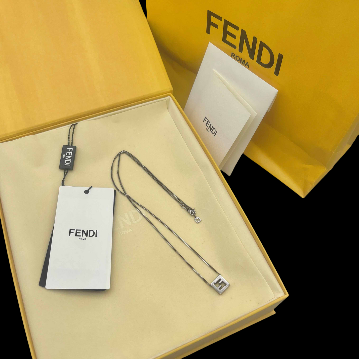 FENDI FF logo thin necklace