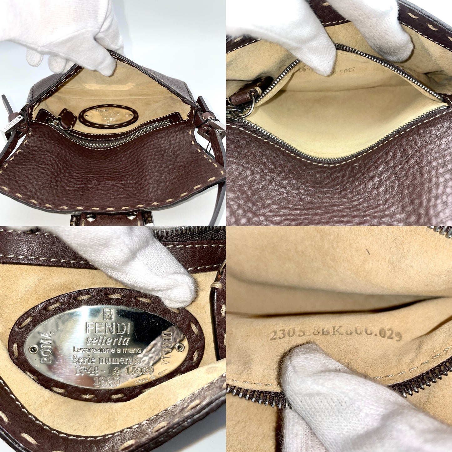 RARE☆☆☆☆FENDI Selleria Minimini Mamma Bucket Dark Brown SHW