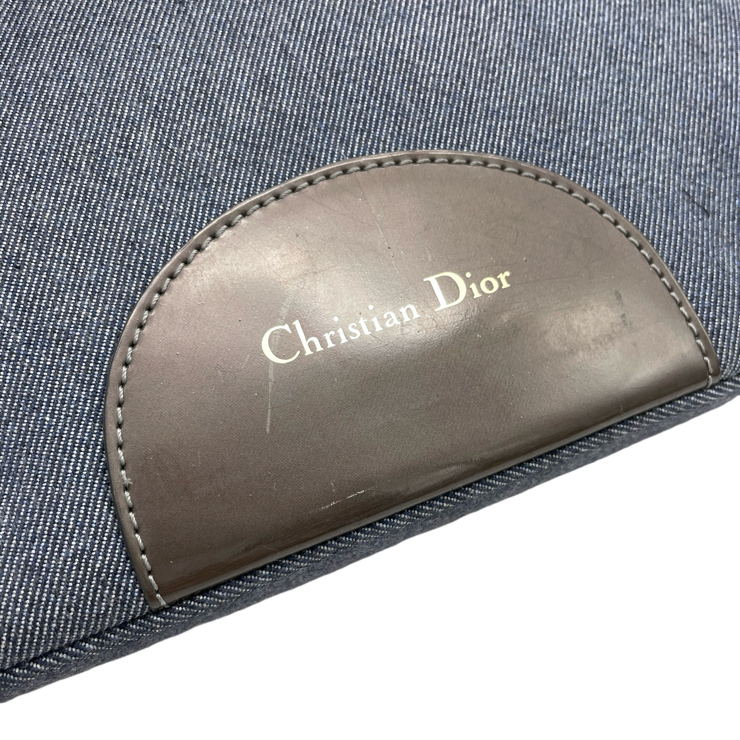 AUTH Pre-owned CHRISTIAN DIOR Maris Pearl Denim Shoulder Bag