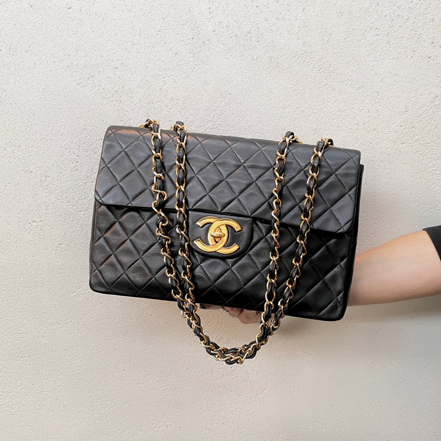 CHANEL Matelasse Jumbo Coco Mark Chain Shoulder Flap Bag