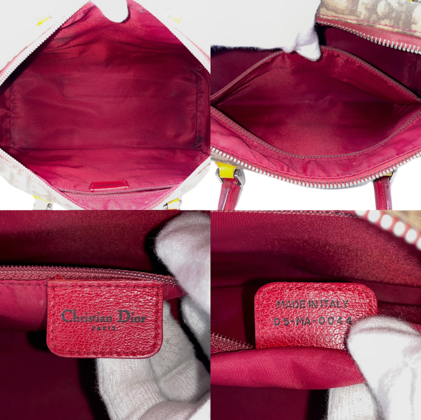 RARE☆☆☆CHRISTIAN DIOR Rasta Line Trotter PVC No.1 Boston Handbag Brown &amp; Multi-color