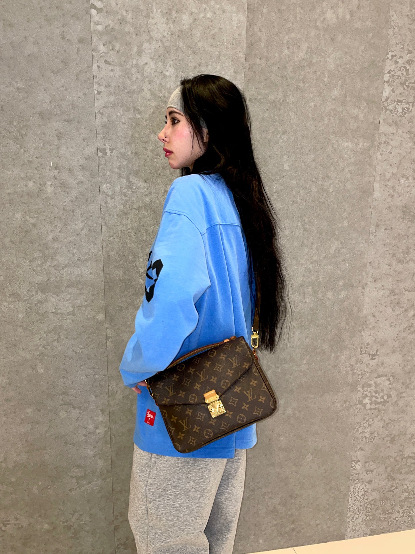 LOUIS VUITTON Monogram Pochette Métis M44875 2Way Hand Bag Original Brown &amp; Gold