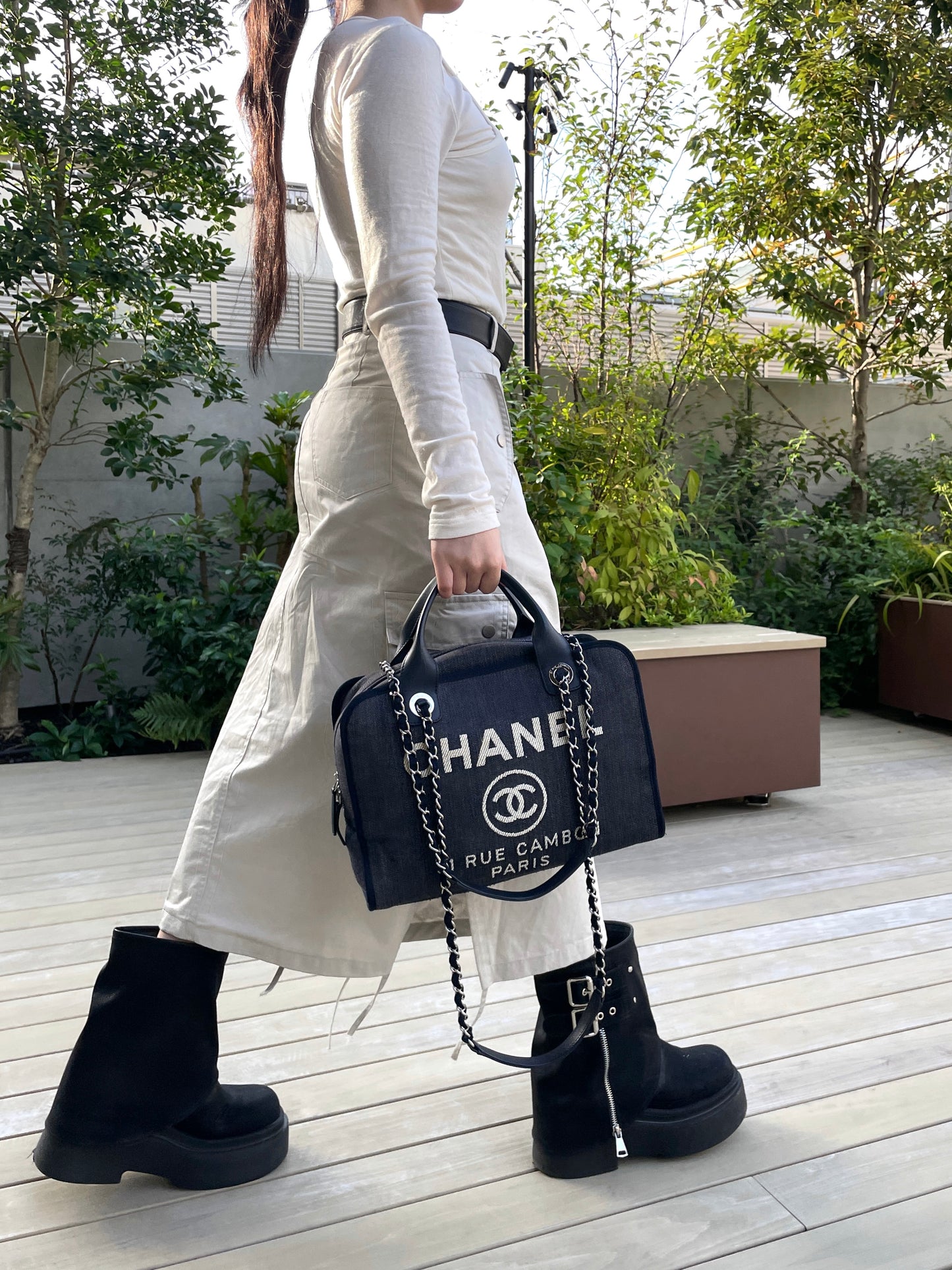 CHANEL Deville Bowling 2Way Chain Shoulder Bag