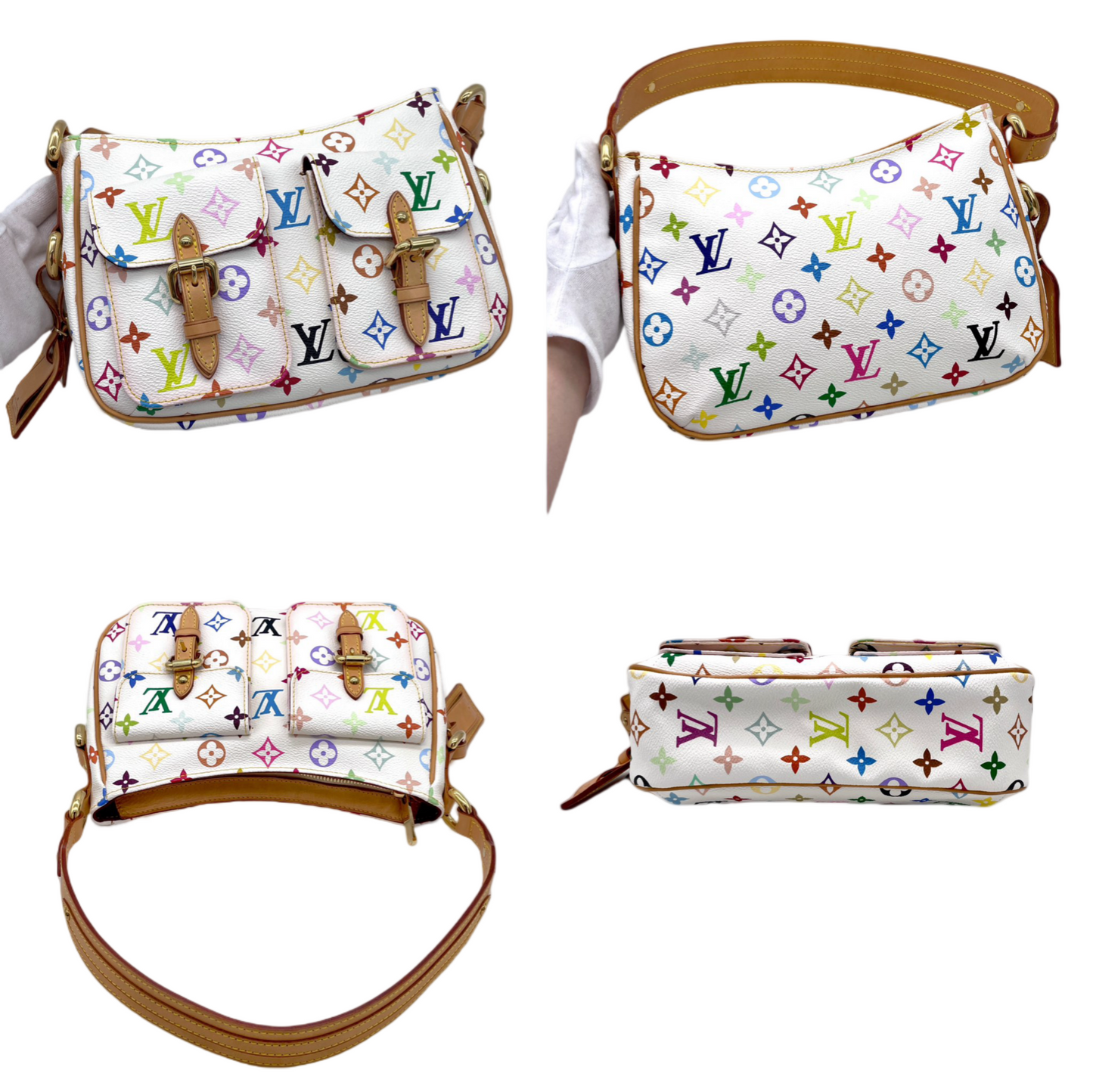 LOUIS VUITTON Monogram Multicolor White Lodge PM M40053