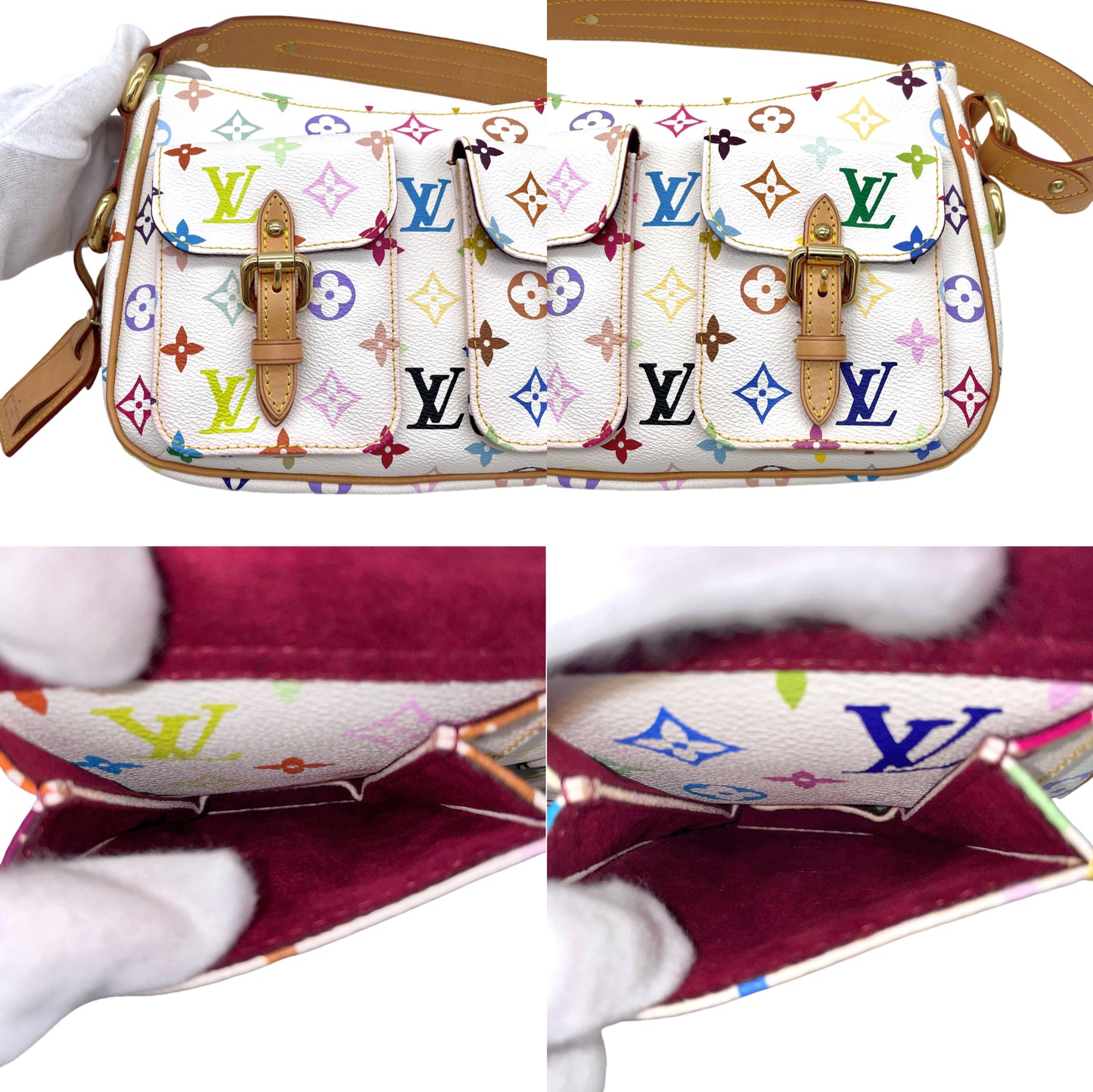 LOUIS VUITTON Monogram Multicolor White Lodge PM M40053