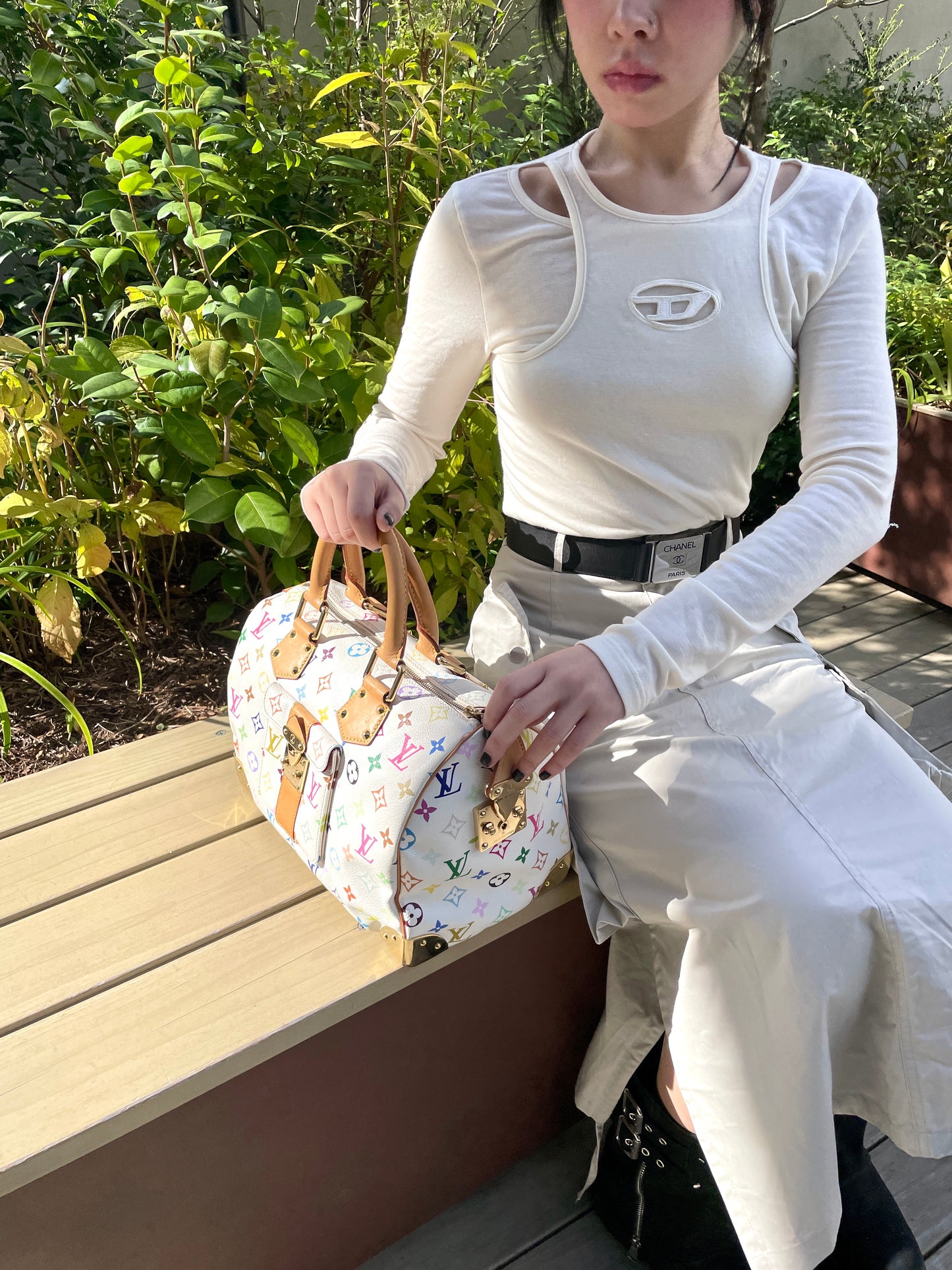 LOUIS VUITTON Monogram Multicolor White Speedy M92643