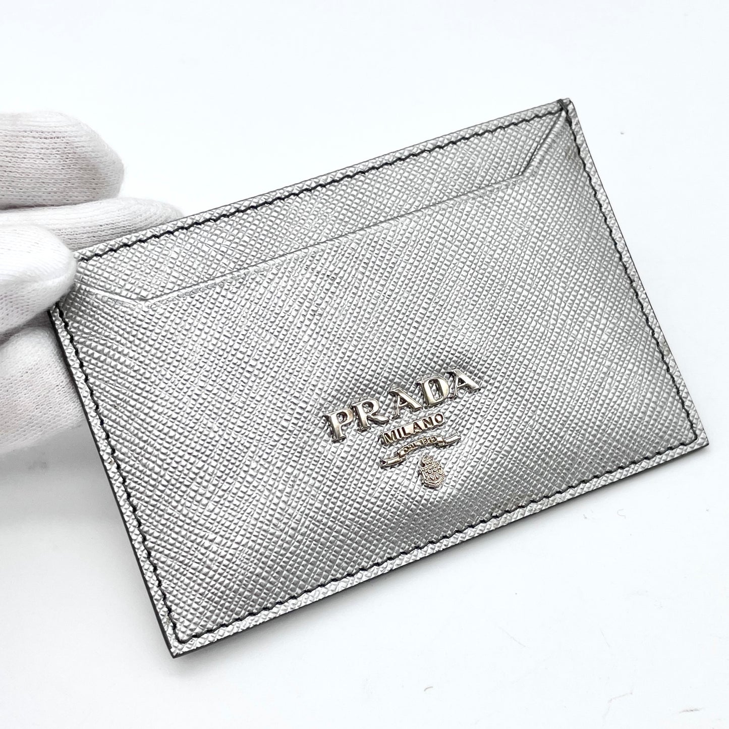 AUTH Pre-owned PRADA Triangle Logo Nylon Accessory Pouch