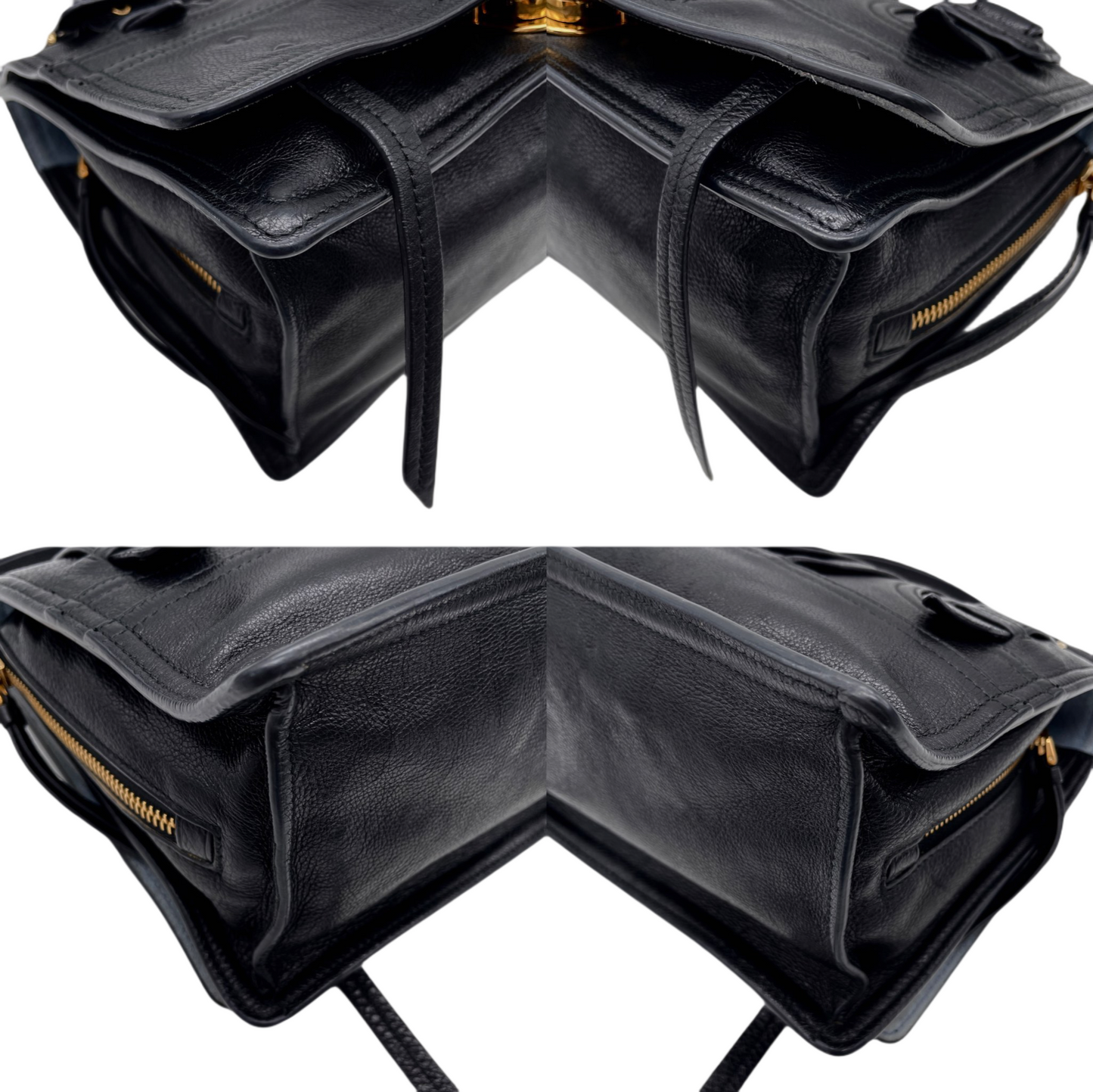 RARE☆☆☆PRADA Etiquette Leather Messager Shoulder Flap Bag Black