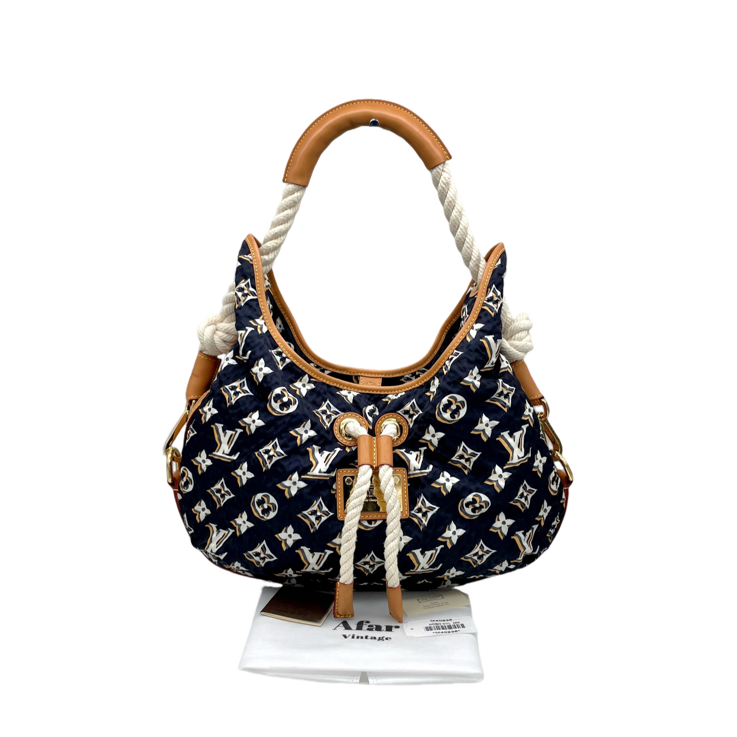RARE☆☆☆☆LOUIS VUITTON 2009-2010 Cruise Collection Bulles MM M40235 Hobo Shoulder Bag Marine &amp; Brown