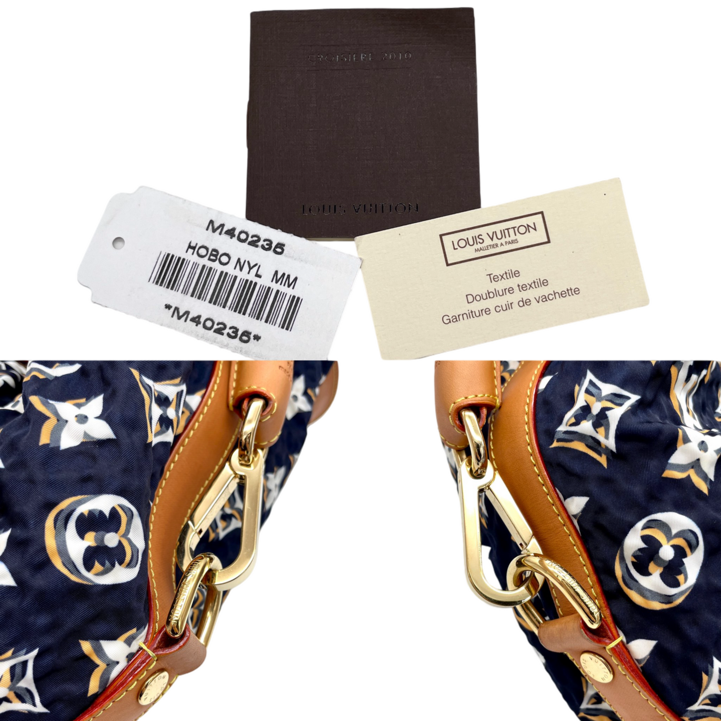 RARE☆☆☆☆LOUIS VUITTON 2009-2010 Cruise Collection Bulles MM M40235 Hobo Shoulder Bag Marine &amp; Brown