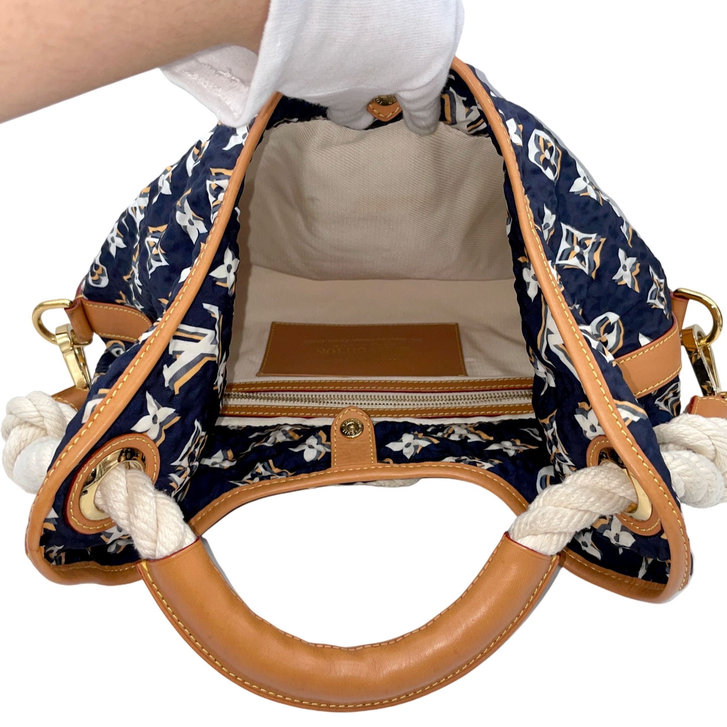 RARE☆☆☆☆LOUIS VUITTON 2009-2010 Cruise Collection Bulles MM M40235 Hobo Shoulder Bag Marine &amp; Brown