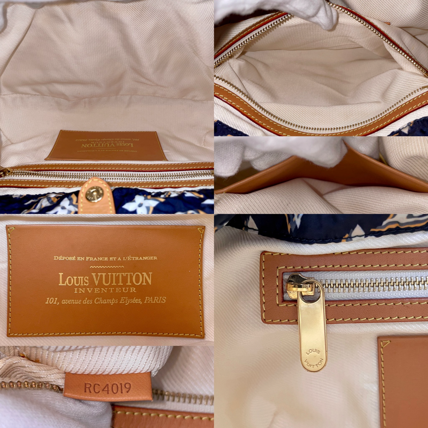 RARE☆☆☆☆LOUIS VUITTON 2009-2010 Cruise Collection Bulles MM M40235 Hobo Shoulder Bag Marine &amp; Brown