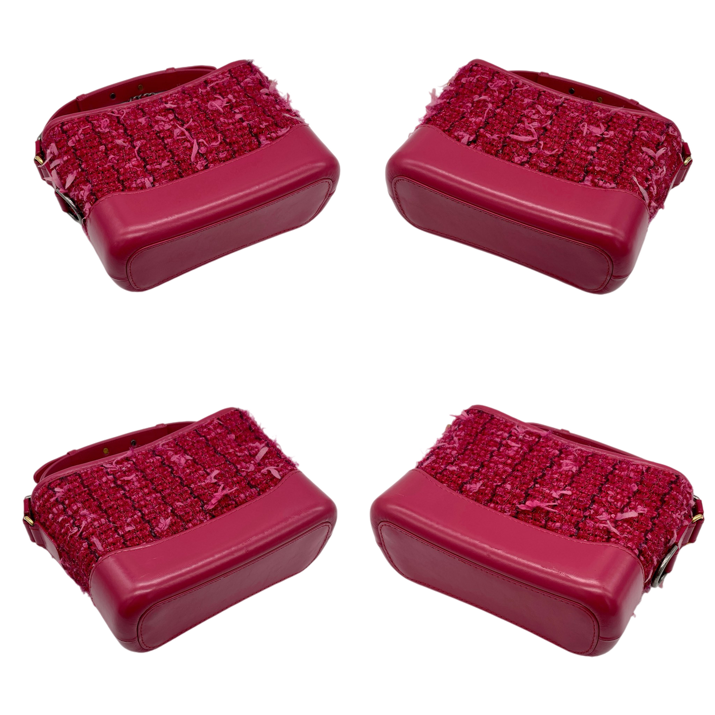 RARE☆☆☆CHANEL 2016 Gabrielle de Chanel Paris Cosmopolite 2016/17 Métiers d’art Show Tweed Mini Double Chain Shoulder Bag Red & Gold