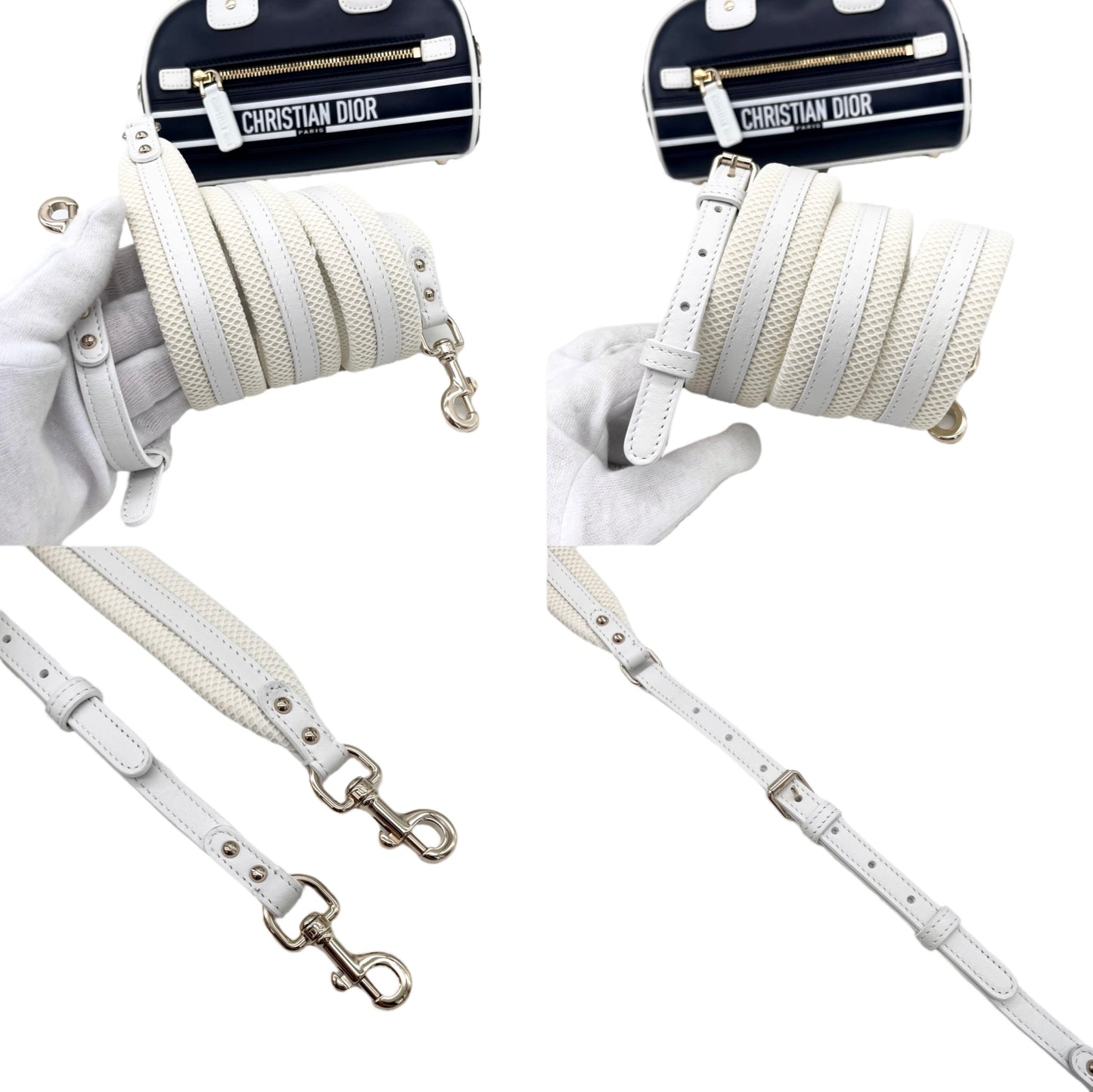RARE☆☆☆☆CHRISTIAN DIOR 2020s Vibe Bowler Mini 2Way Bowling Bag Dark Navy &amp; White