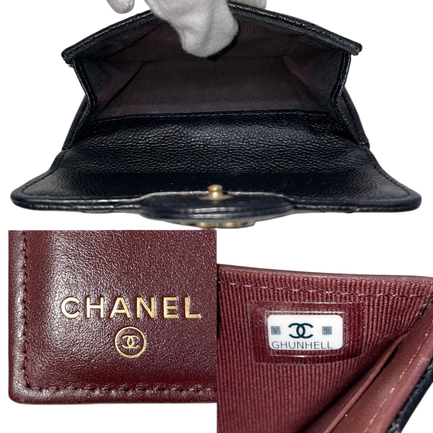 CHANEL 2021~ Matelassé Caviar Leather Classic Small Flap Wallet Black with Gold Hardware