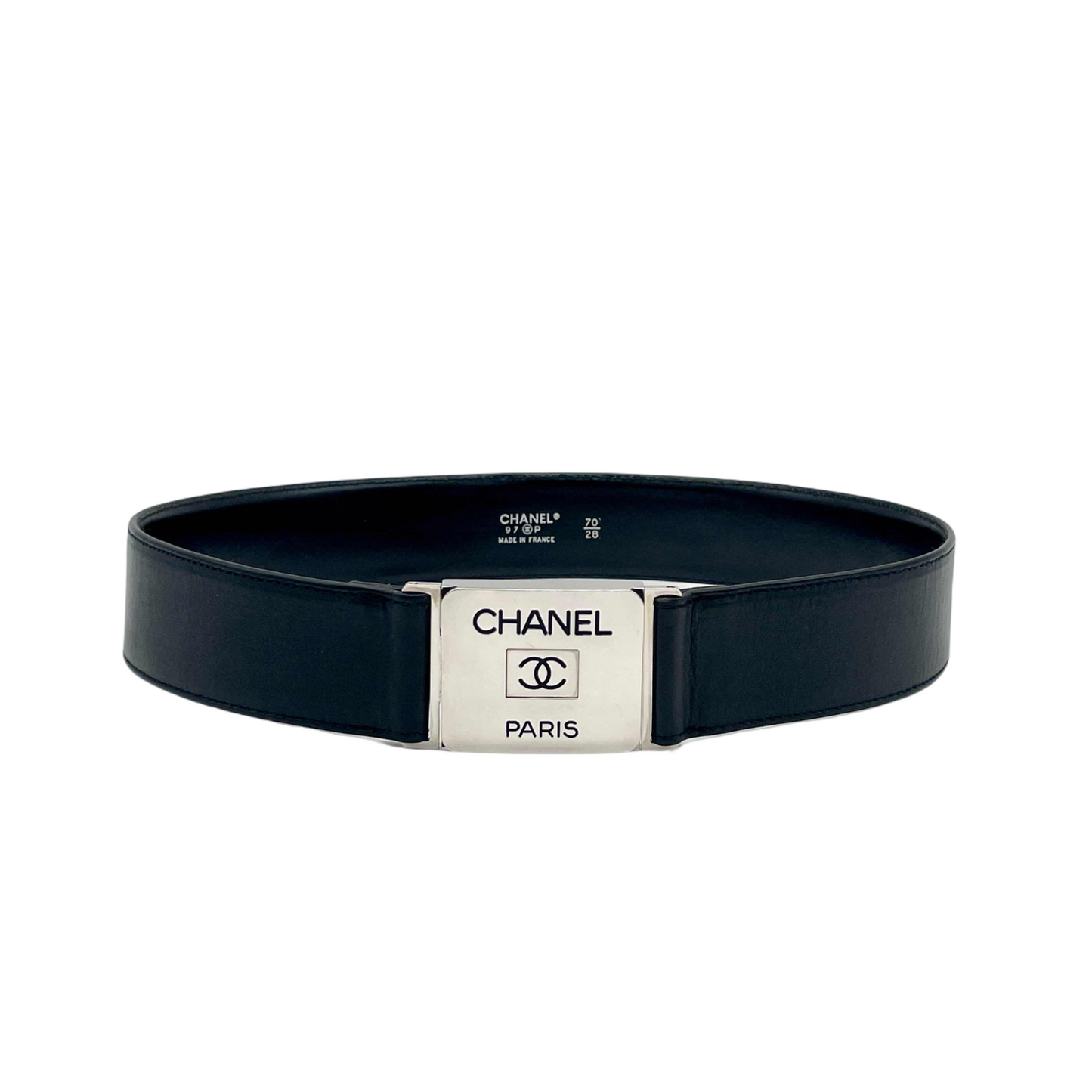 CHANEL logo leather belt