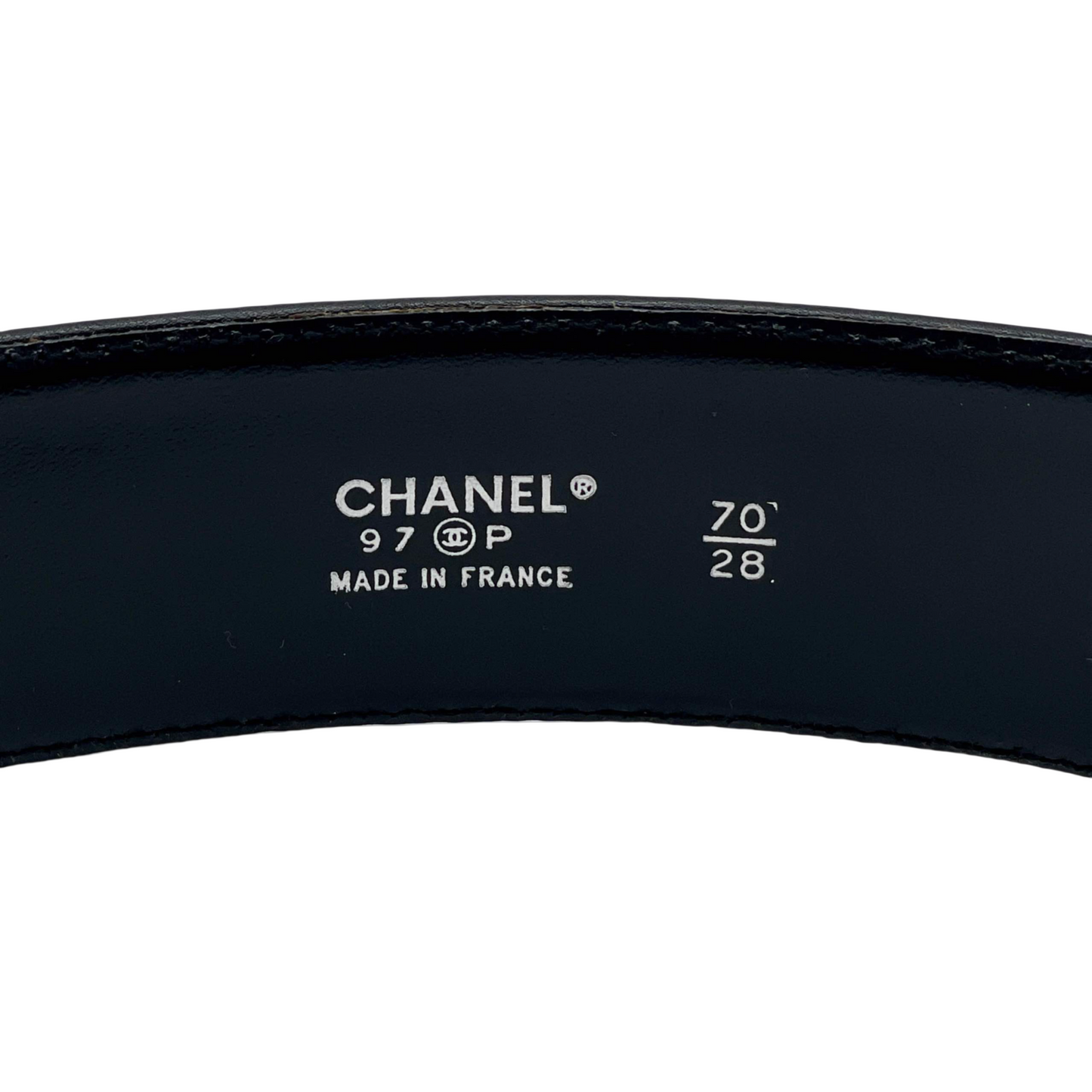 CHANEL logo leather belt