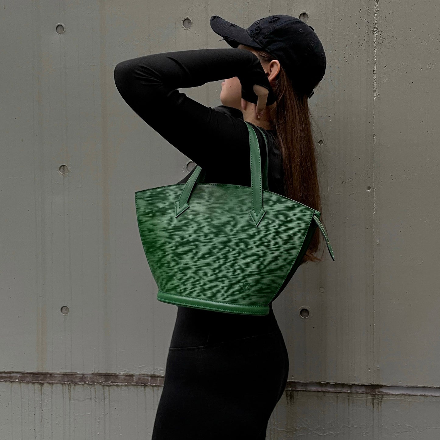 LOUIS VUITTON 1994 Preloved Epi Leather Saint -Jacques M52274 Hand Bag Green