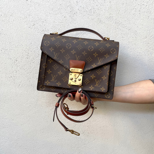 LOUIS VUITTON Monogram Monceau 2-Way Handbag M51187