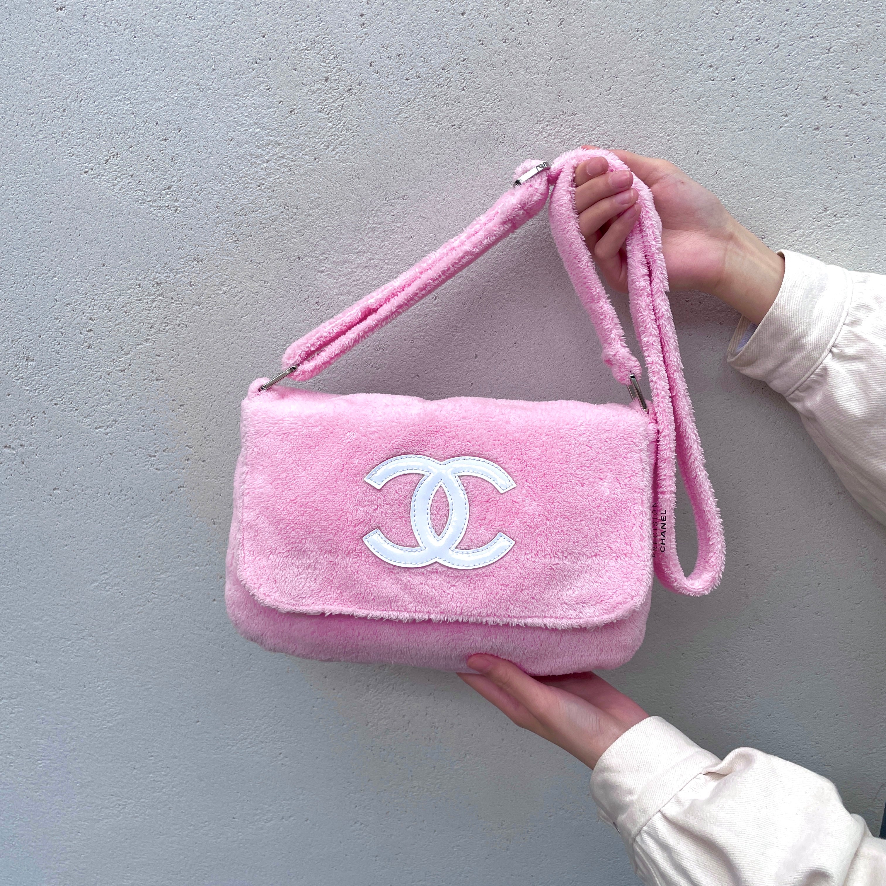 RARECHANEL Novelty Coco Mark Shoulder Bag Pile Pink x White Afar Vintage