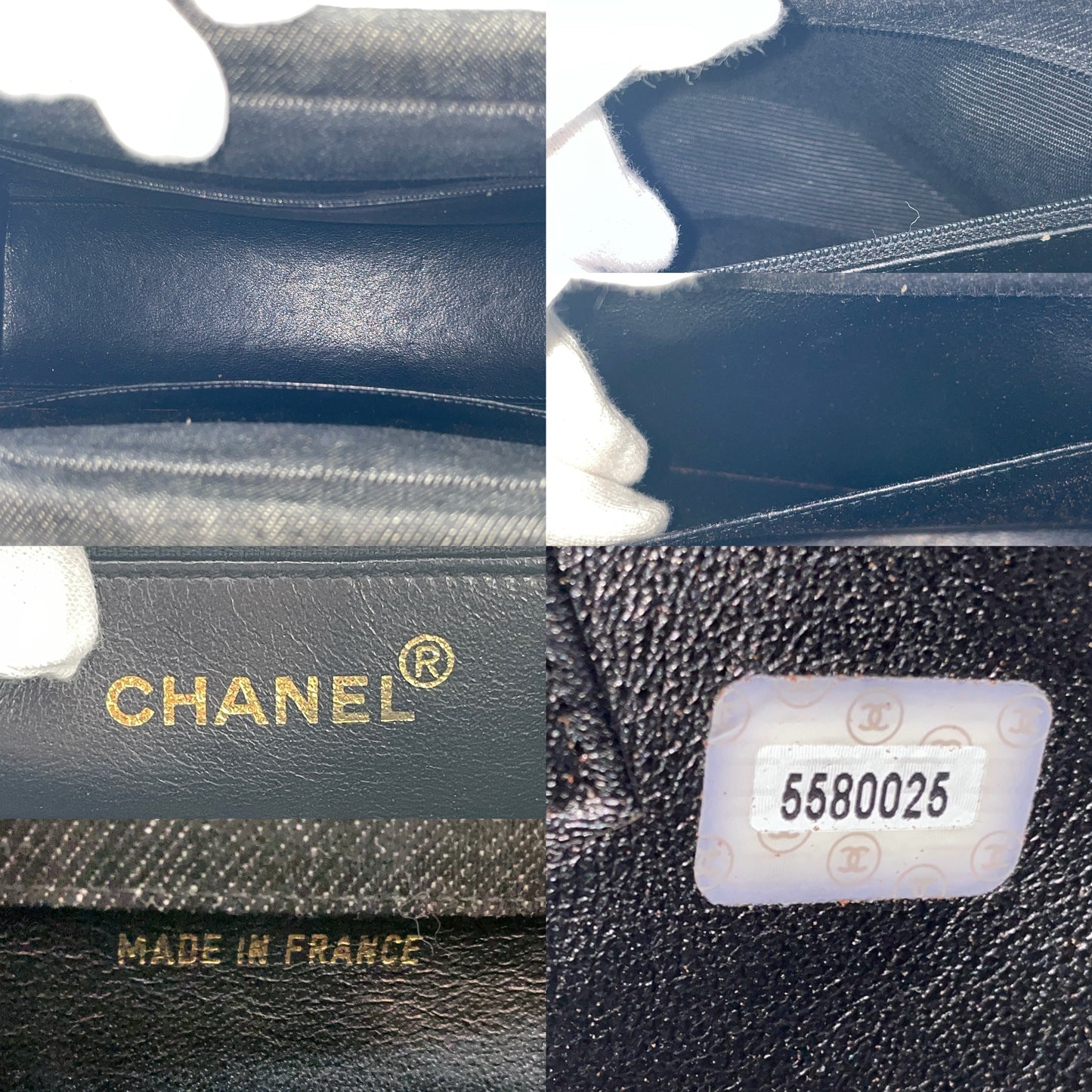 RARE☆☆☆☆CHANEL Tortoiseshell Handle Denim Tote Bag PM Black Brown