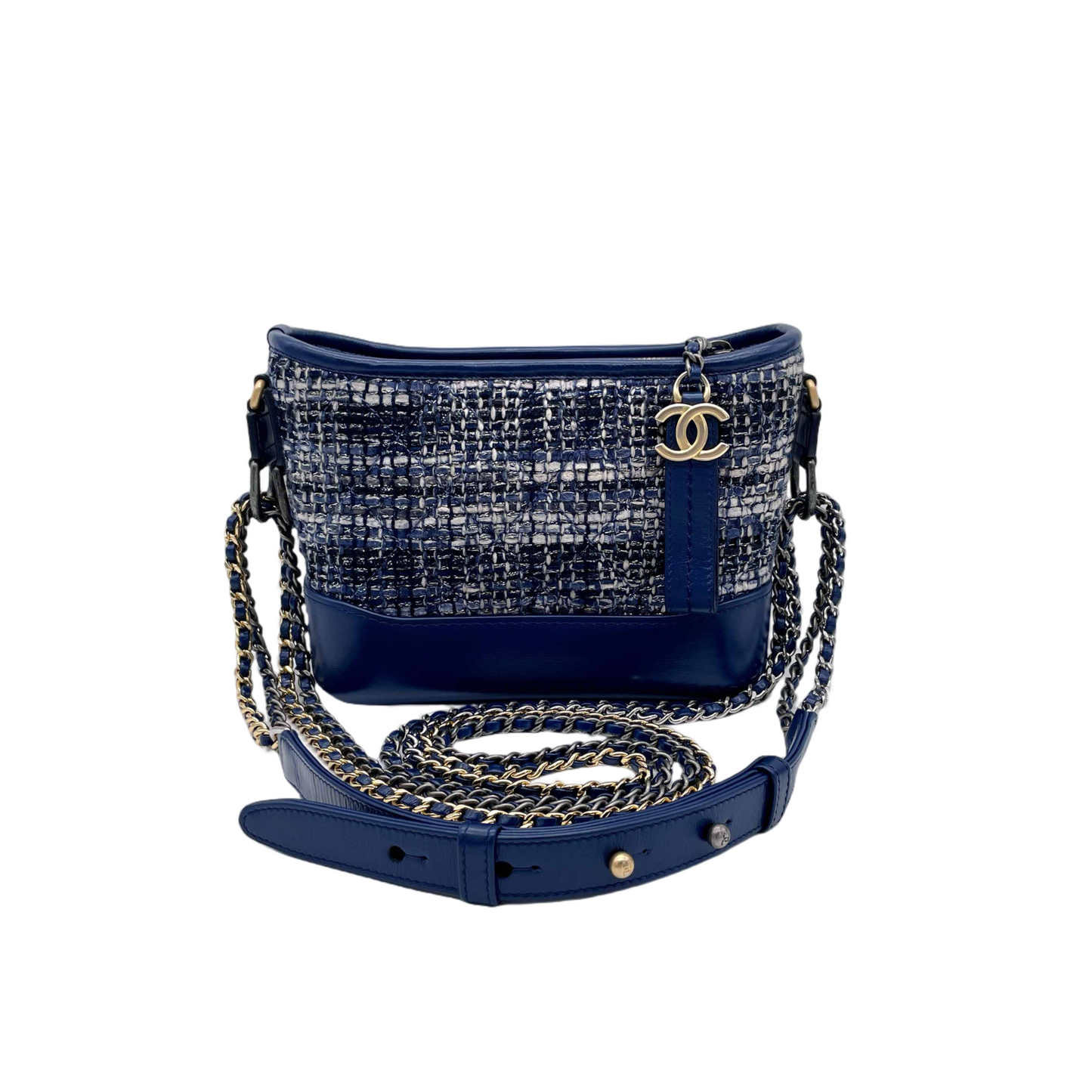 CHANEL Gabriel de Chanel Line Tweed Chain Shoulder Bag