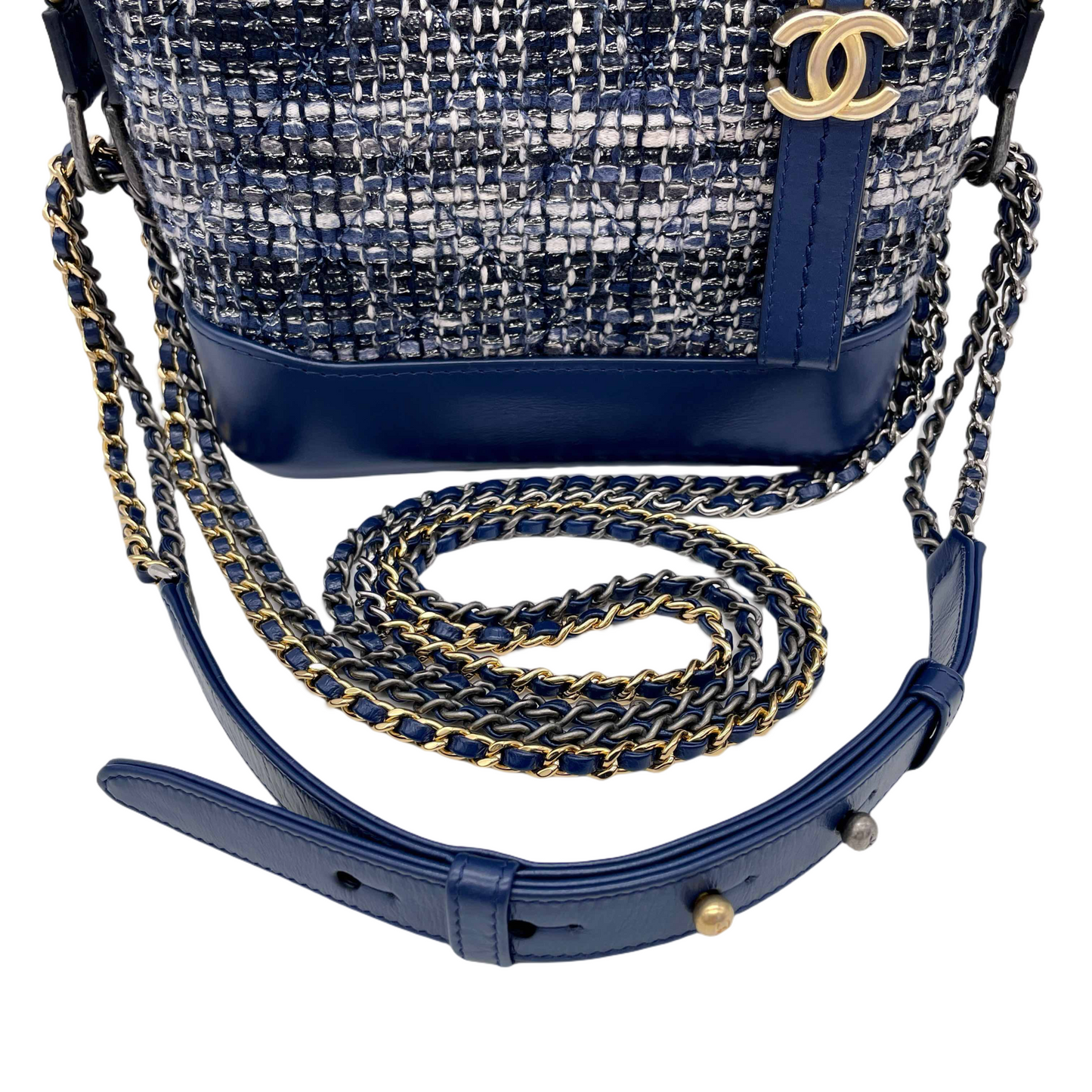 CHANEL Gabriel de Chanel Line Tweed Chain Shoulder Bag