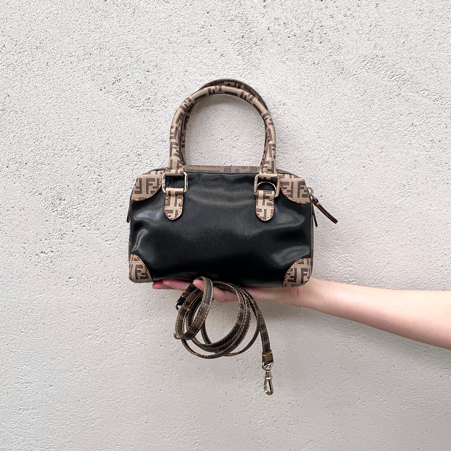 FENDI Zucchino Mini Boston Bag