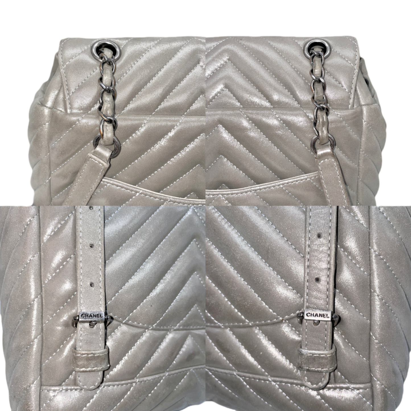 CHANEL V-stitch chain handle rucksack