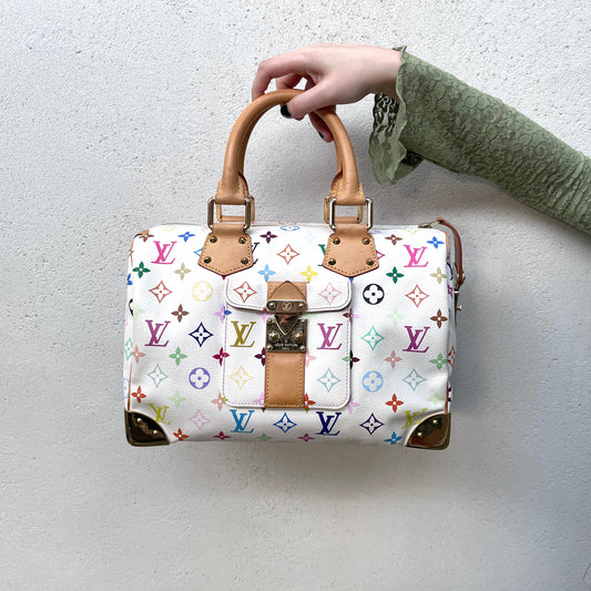 LOUIS VUITTON Monogram Multicolor White Speedy M92643