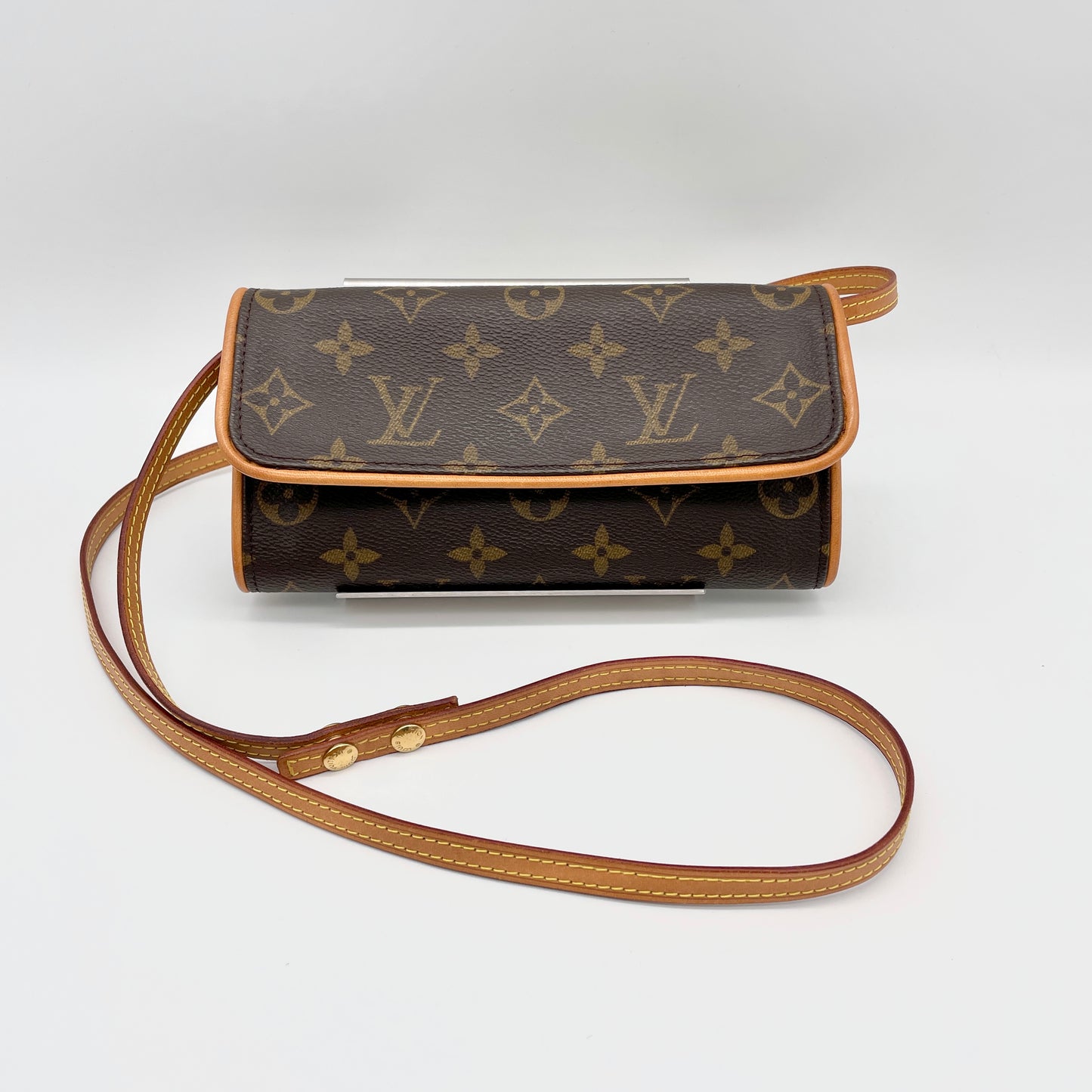 LOUIS VUITTON Monogram Pochette Twin PM M51854 Brown