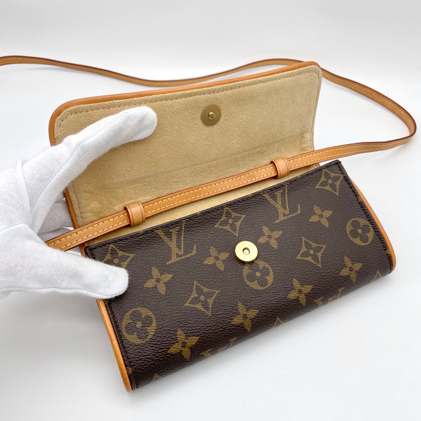 LOUIS VUITTON ﾓﾉｸﾞﾗﾑ ﾎﾟｼｪｯﾄ ﾂｲﾝPM M51854 ﾌﾞﾗｳﾝ