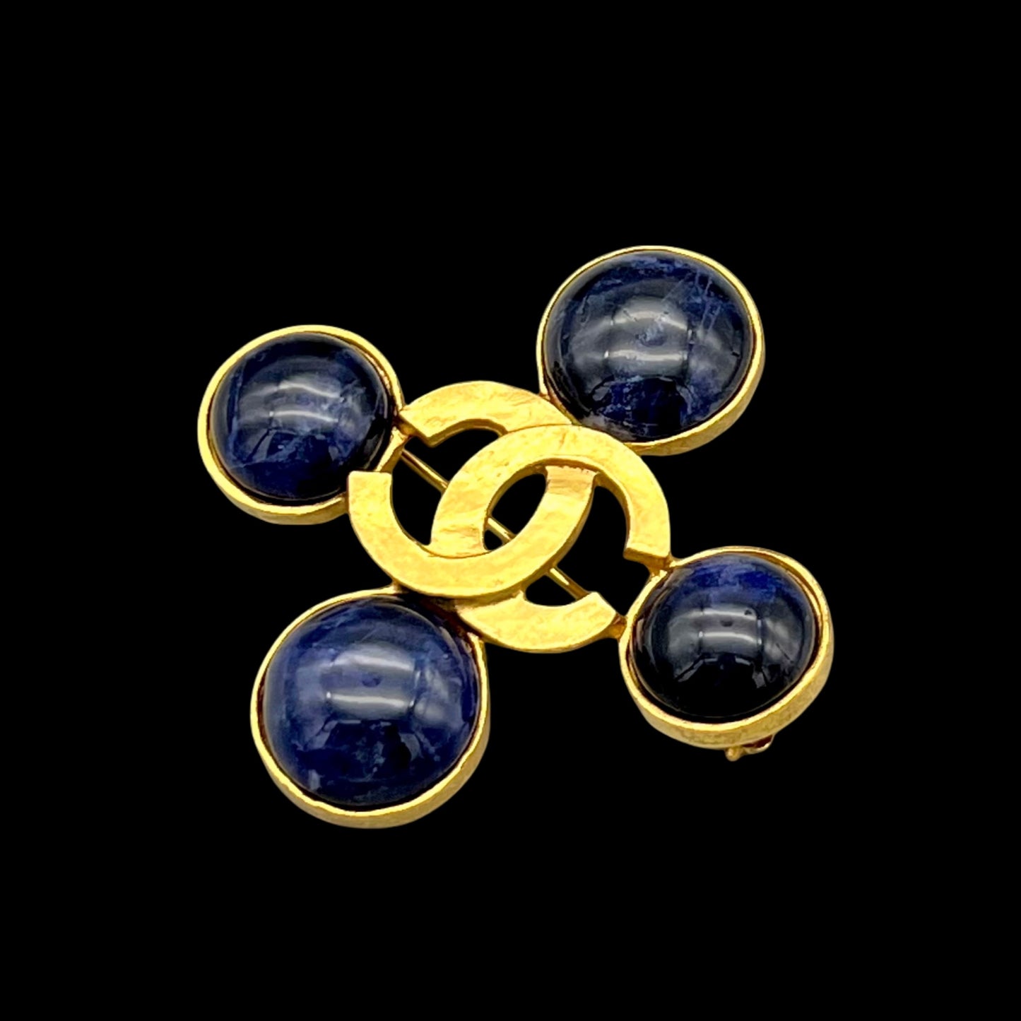 RARE☆CHANEL Coco Mark Color Stone Brooch 95A