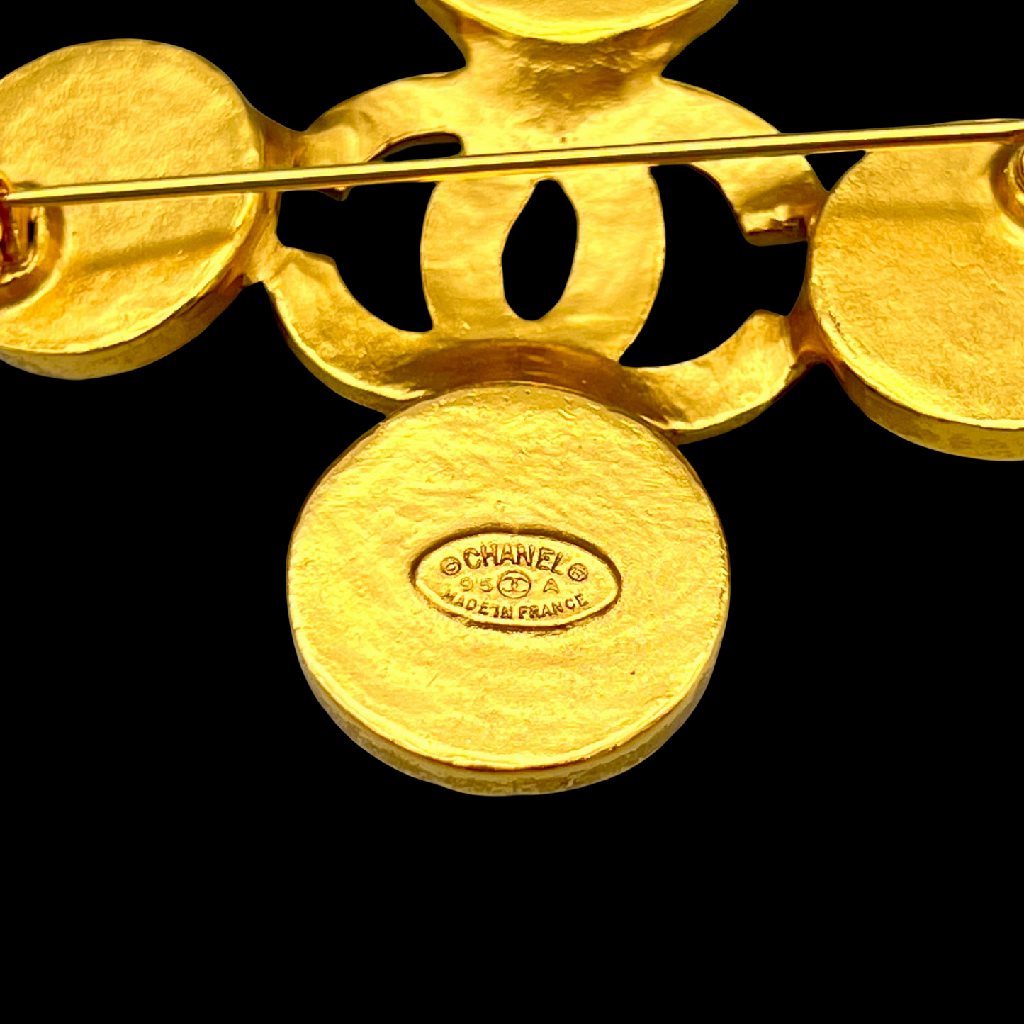 RARE☆CHANEL Coco Mark Color Stone Brooch 95A