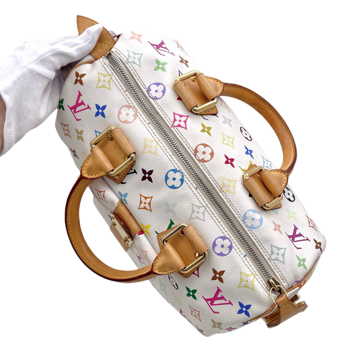 LOUIS VUITTON Monogram Multicolor White Speedy M92643