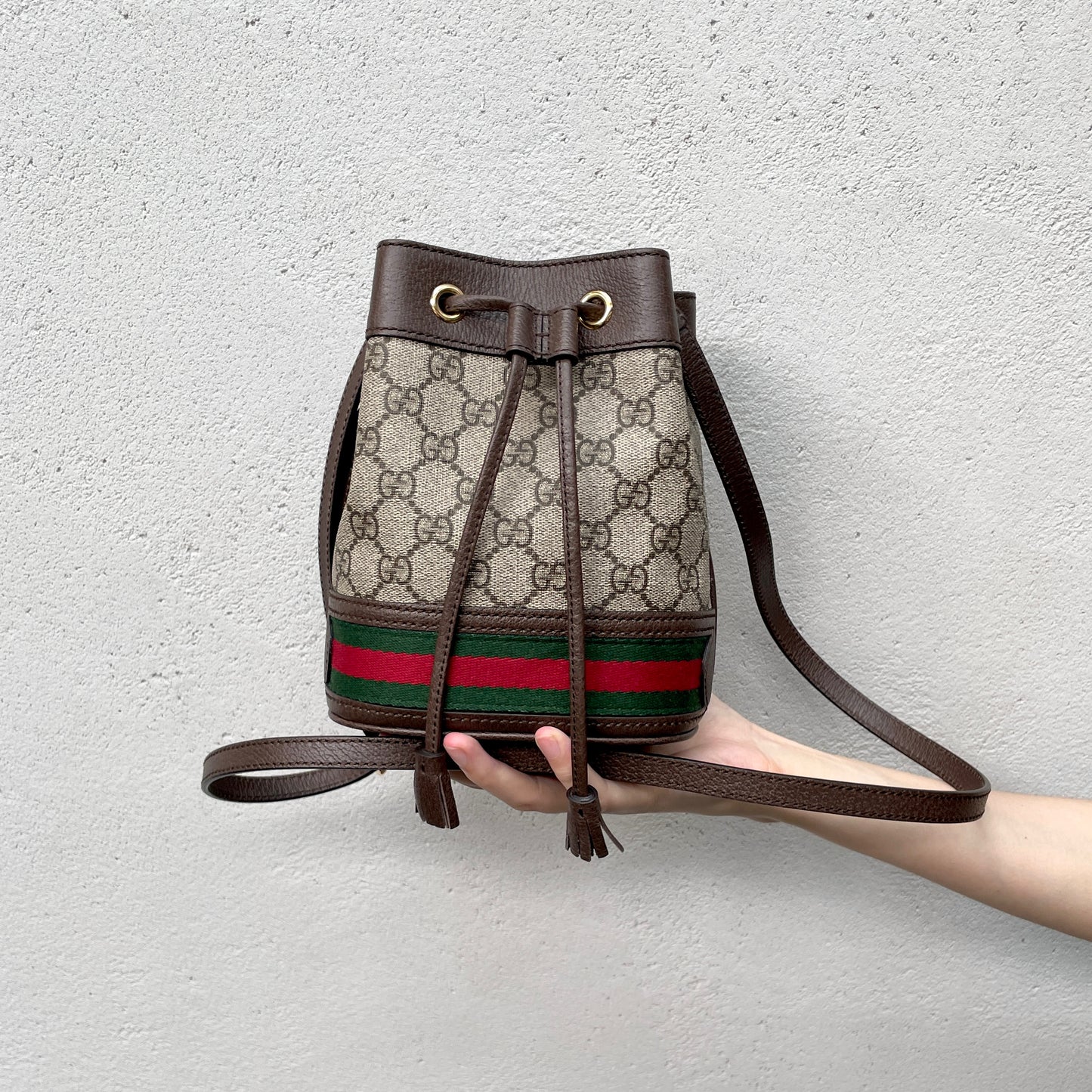 GUCCI ｵﾌｨﾃﾞｨｱ ﾐﾆ ﾊﾞｹｯﾄﾊﾞｯｸﾞ