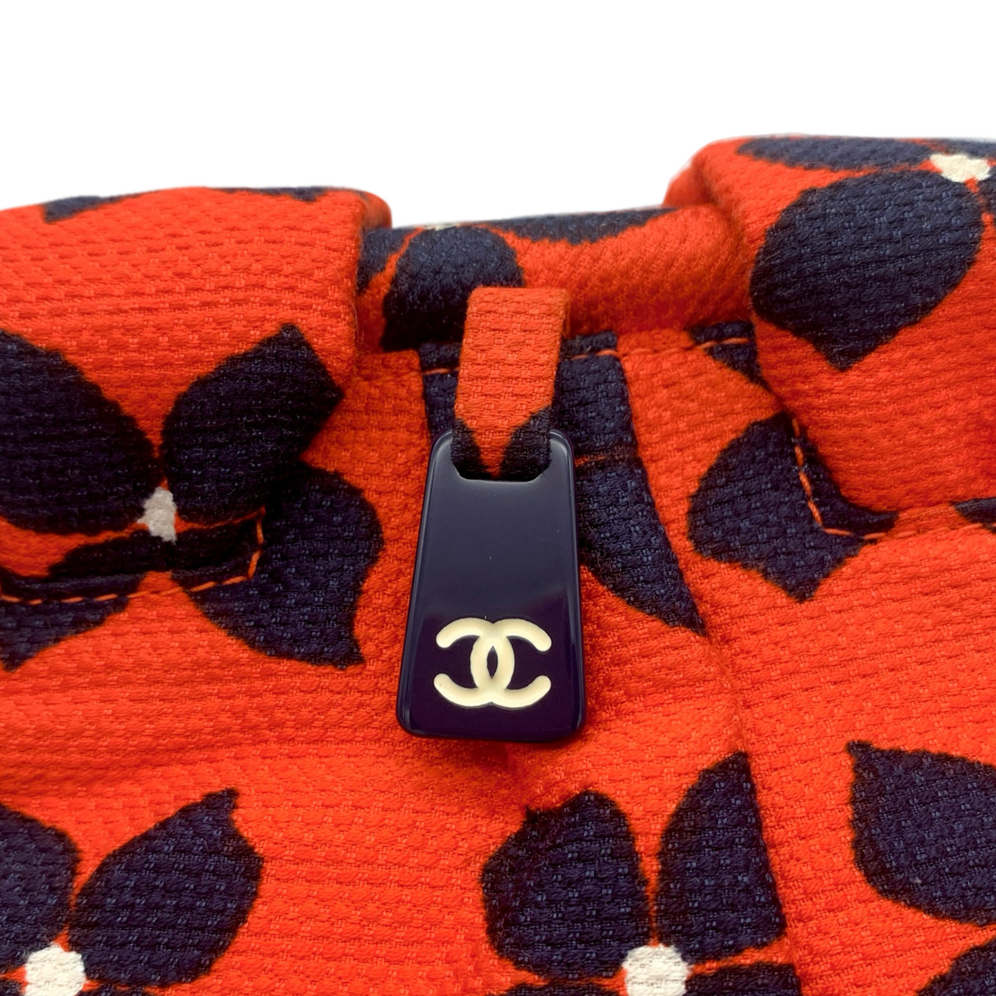 RARE☆☆☆☆AUTH Pre-owned CHANEL Camellia Canvas Plastic Chain Shoulder Bag