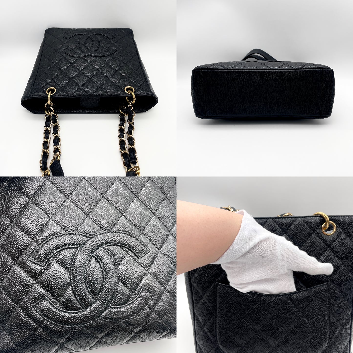 CHANEL ｷｬﾋﾞｱｽｷﾝ ﾏﾄﾗｯｾPST ｺｺﾏｰｸ ﾁｪｰﾝｼｮﾙﾀﾞｰﾄｰﾄﾊﾞｯｸﾞ ﾌﾞﾗｯｸ GHW