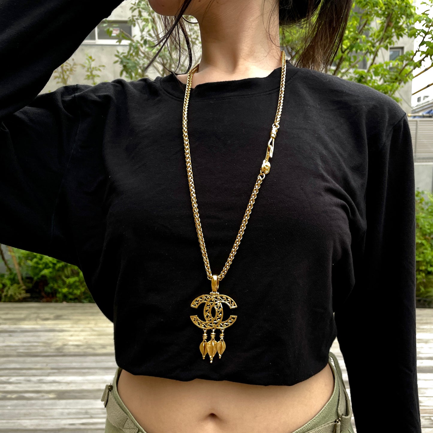 RARE☆☆☆CHANEL Coco Mark Vintage Necklace