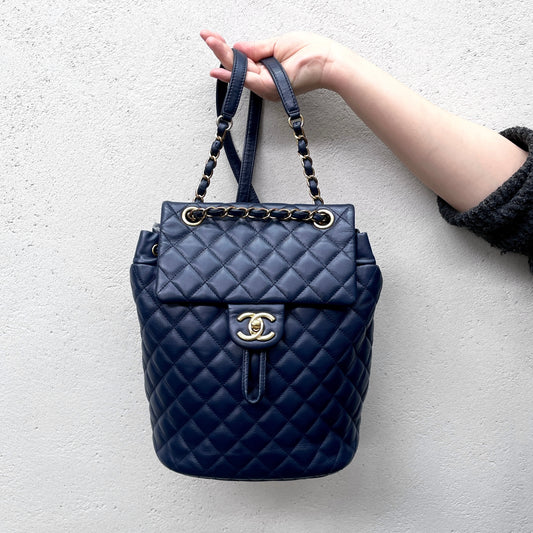 RARE☆☆☆CHANEL Matelasse Coco Mark Rucksack